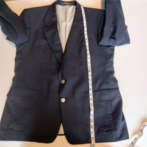 Mappelli de Milano Men's 43 R‎ Black Wool Blazer Gold Buttons - Picture 4 of 11